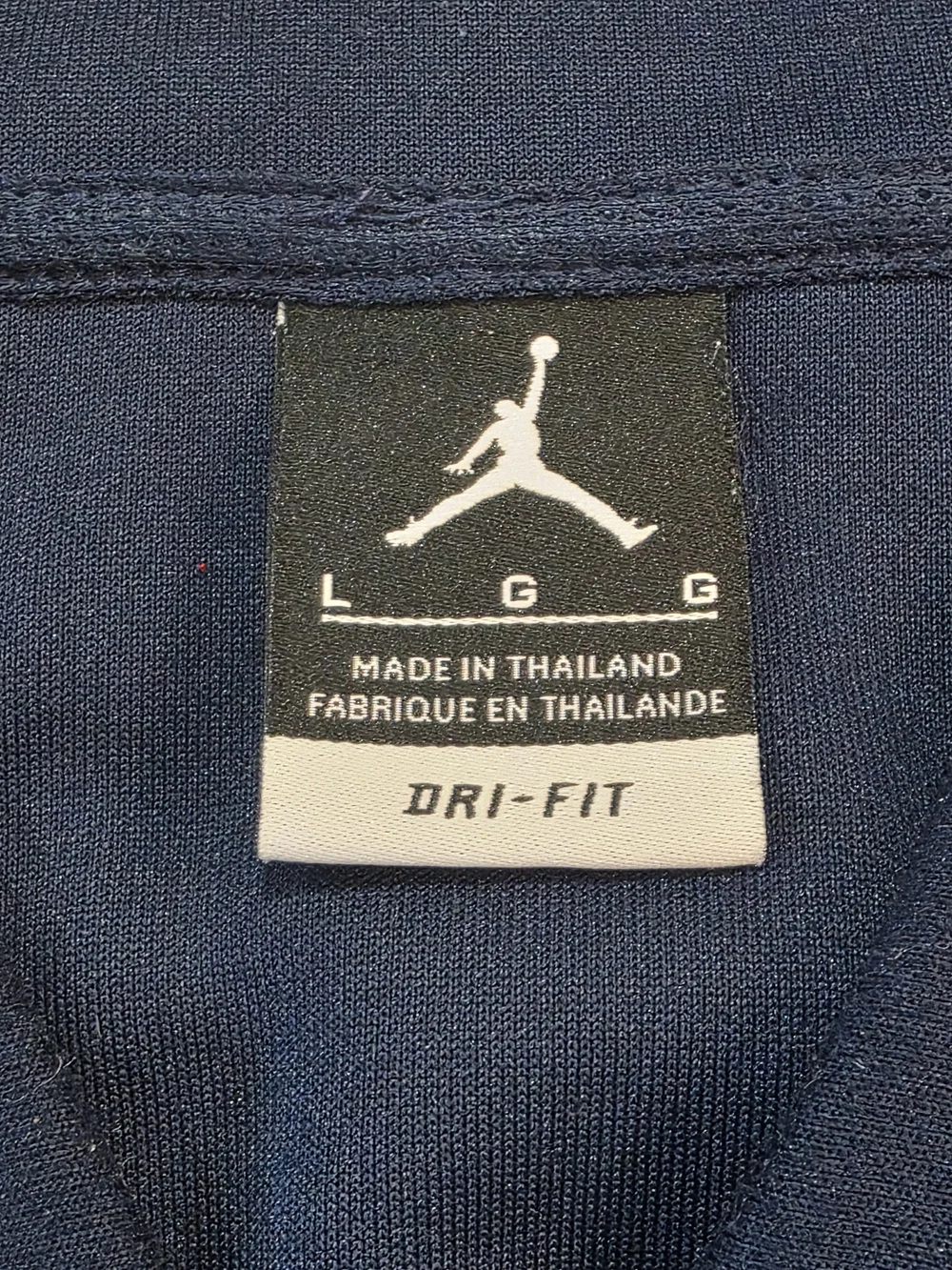 Jordan Navy and Gray Dearborn Basketball Track Jacket with Yellow 'M' Patch
